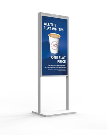 55" White Double-Sided Ultra High Brightness Digital Display | 3500 cd/m² Floor Standing-Signage