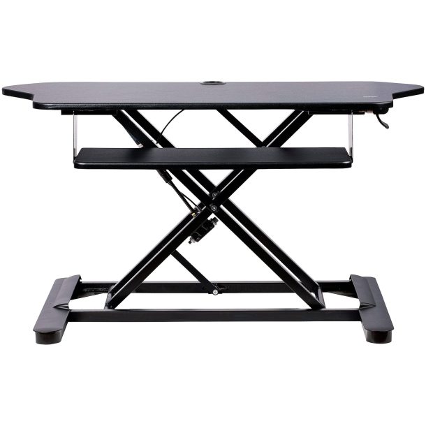 Alternative view of StarTech ARMSTSCORNR Corner Sit Stand Desk Converter with Keyboard Tray