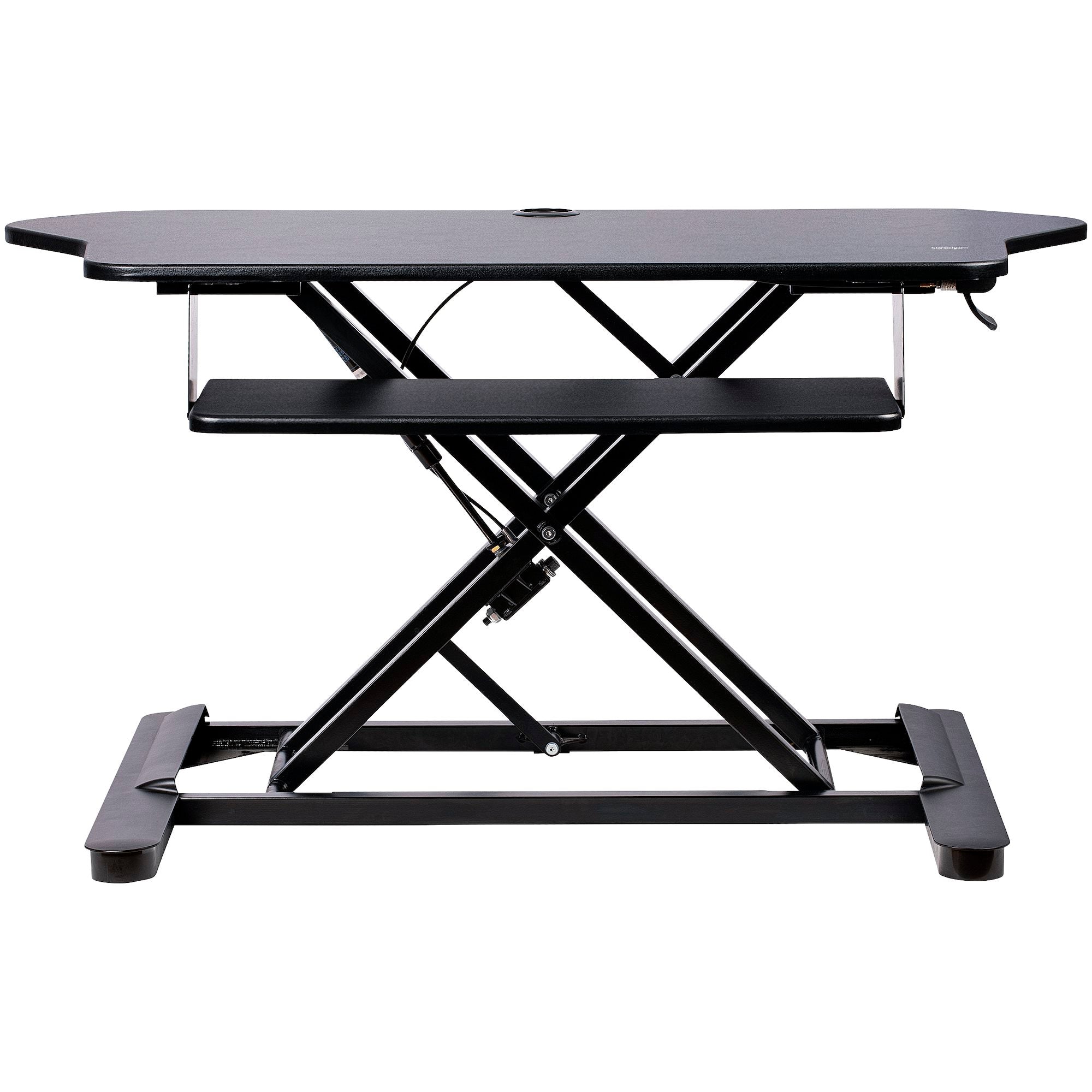 StarTech ARMSTSCORNR Corner Sit Stand Desk Converter with Keyboard Tray - Image 2