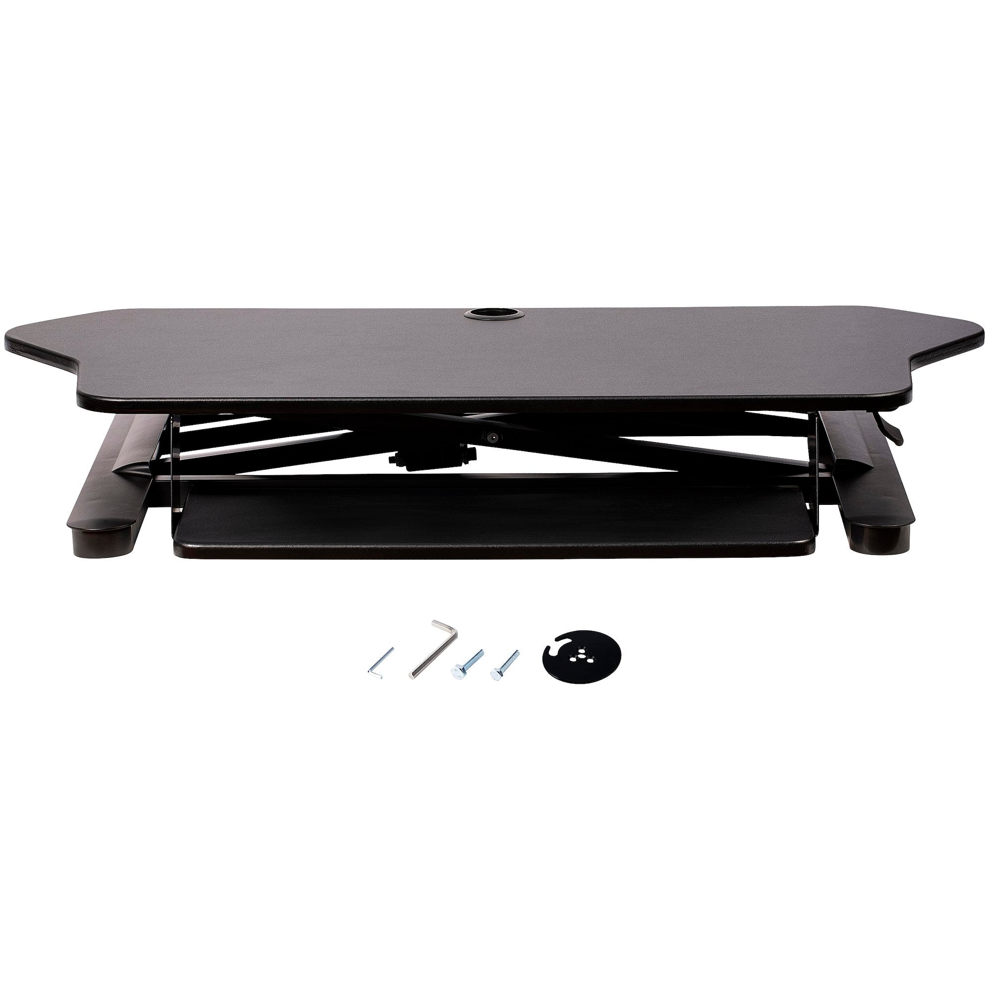 StarTech ARMSTSCORNR Corner Sit Stand Desk Converter with Keyboard Tray - Image 3