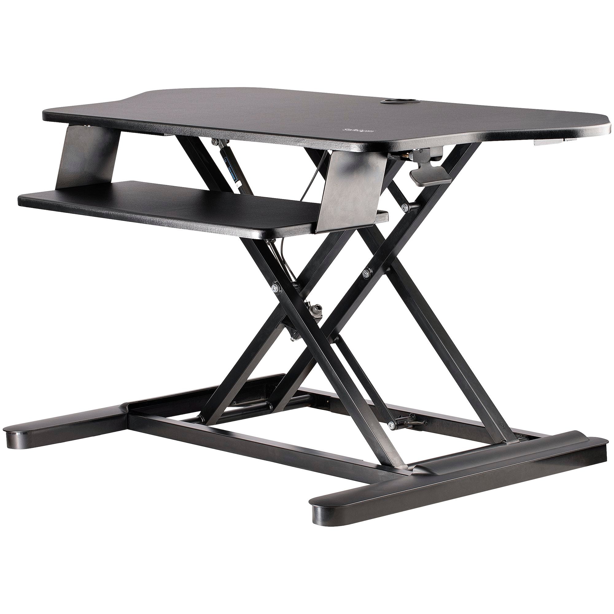 StarTech ARMSTSCORNR Corner Sit Stand Desk Converter with Keyboard Tray - Image 6