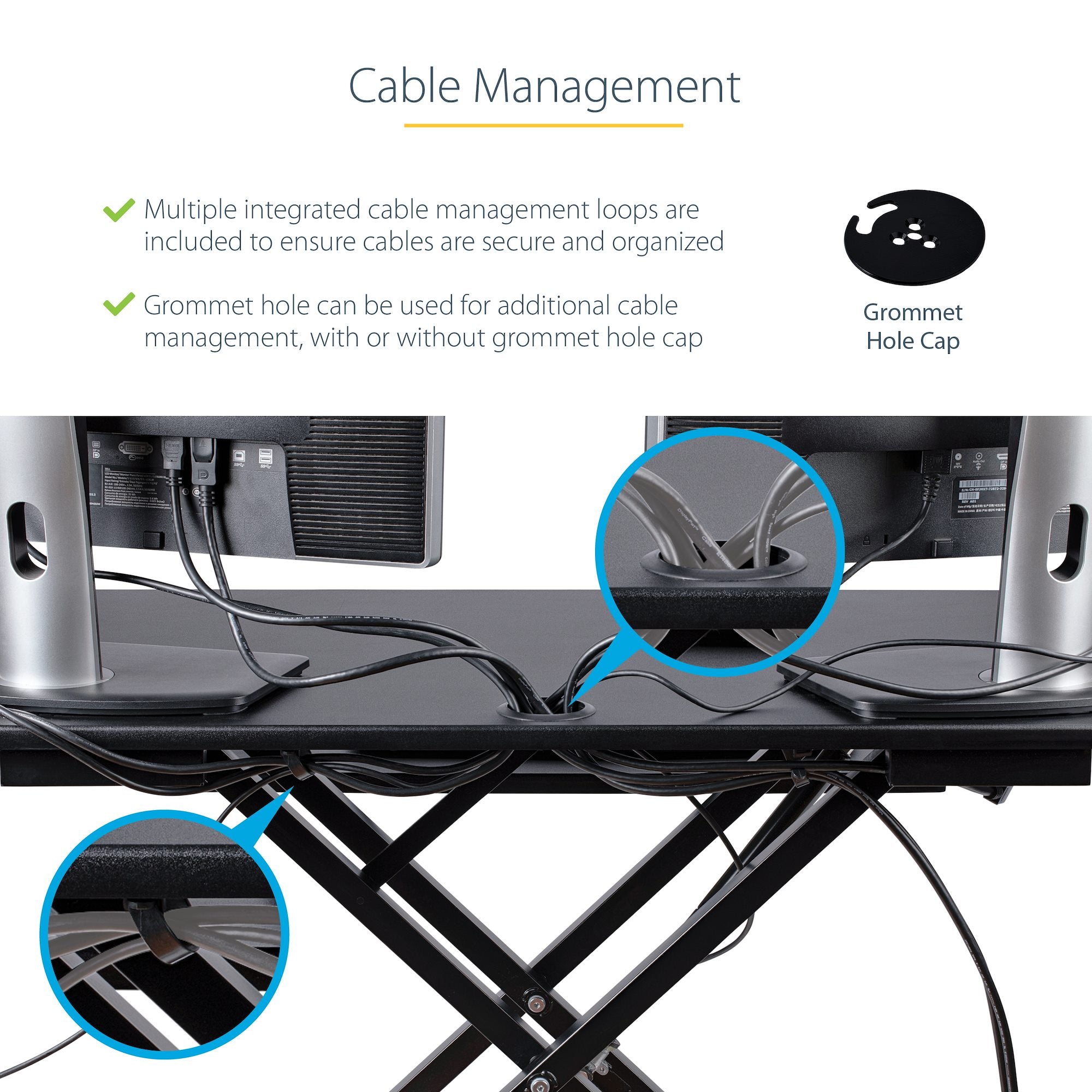 StarTech ARMSTSCORNR Corner Sit Stand Desk Converter with Keyboard Tray - Image 7