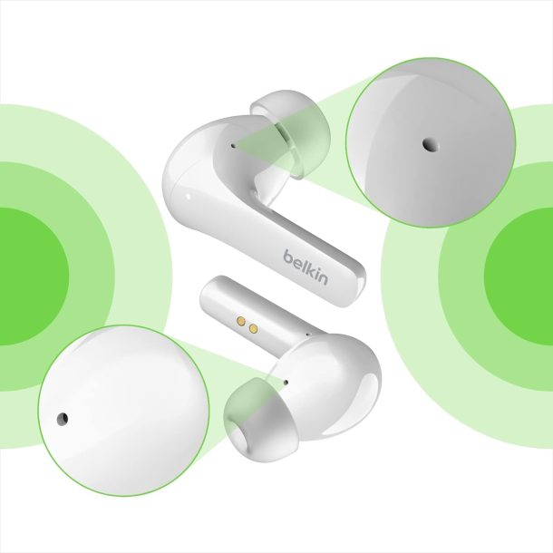 Alternative view of Belkin SoundForm® Flow Wireless Bluetooth Noise-Cancelling Earbuds White | AUC006BTWH