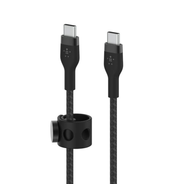 Alternative view of Belkin BoostCharge Pro-Flex Silicone USB-C to USB-C Cable 60W | CAB011BT1MBK