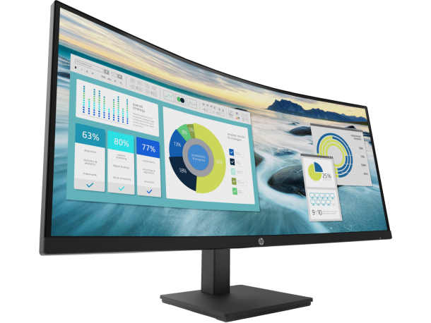 Alternative view of HP P34hc G4 34" WQHD USB-C Curved Monitor | 21Y56AA#ABU