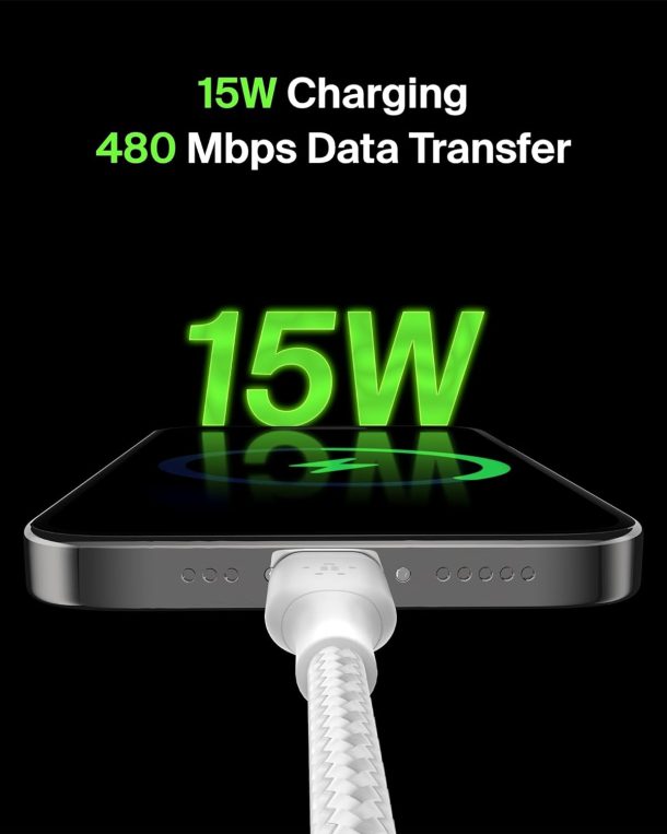 Alternative view of Belkin BoostCharge USB Cable 2 m USB A USB C White | CAB002BT2MWH