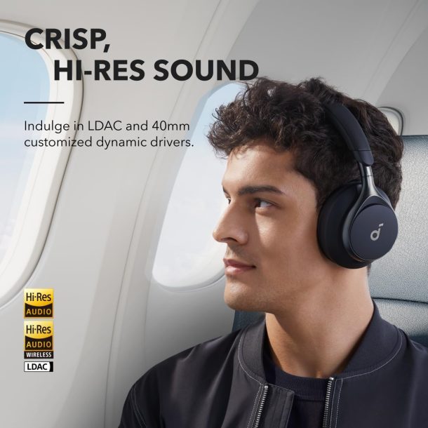 Alternative view of Soundcore Space One Headset Wired & Wireless Head-band Calls/Music Bluetooth Black | A3035G11