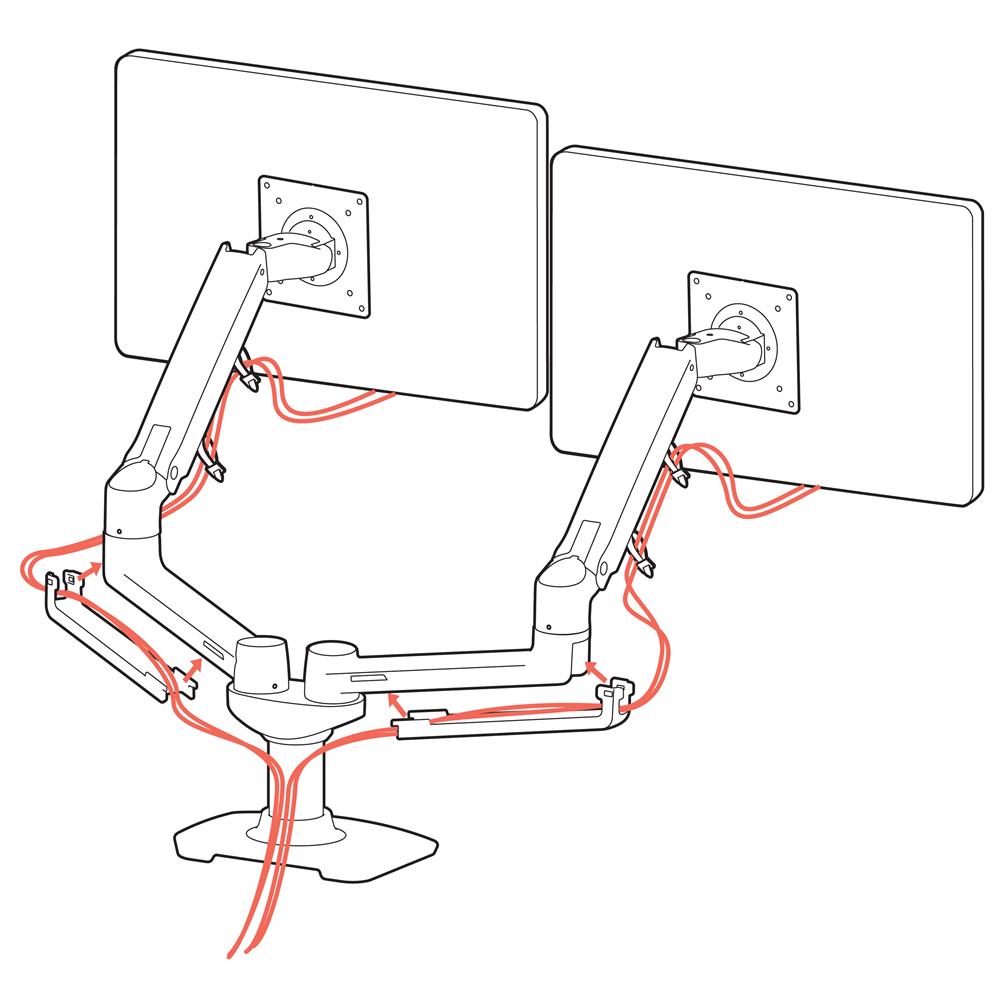 Ergotron 27" LX Dual/Multi LCD Monitor Arm Black | 45-245-224 - Image 7
