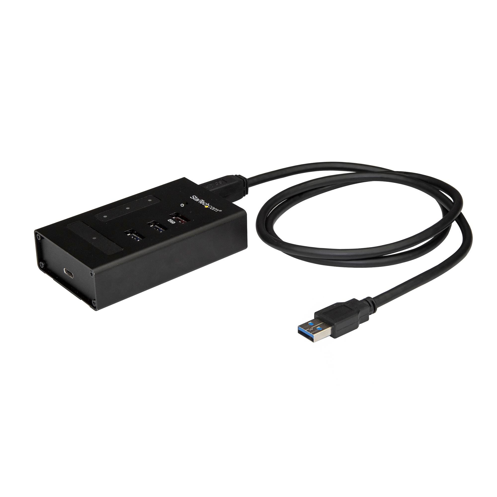 StarTech HB30A3A1CST 4 Port USB 3.0 Hub - USB Type-A to 1x USB-C & 3x USB-A - Commercial Metal USB Hub - SuperSpeed USB 3.2 Gen 1 (5Gbps)- Self Powered - BC 1.2 Fast Charge - Mountable/Rugged