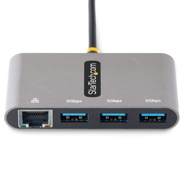 Alternative view of StarTech HB30C3A1GEA2 3-Port USB-C Hub with Ethernet - 3x USB-A - Gigabit Ethernet - USB 3.0 5Gbps - Bus-Powered - 1ft/30cm Long USB Type-C Host Cable - GbE - Portable USB-C to USB-A Hub