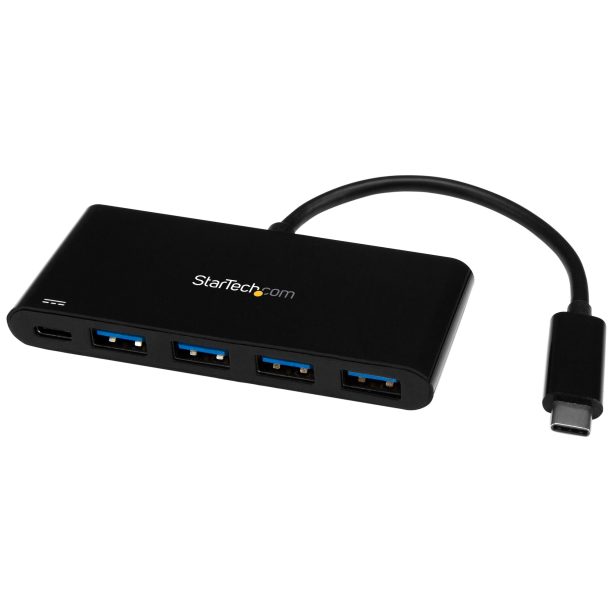 Alternative view of StarTech HB30C4AFPD 4 Port USB C Hub with 4 USB Type-A Ports (USB 3.0 SuperSpeed 5Gbps) - 60W Power Delivery Passthrough Charging