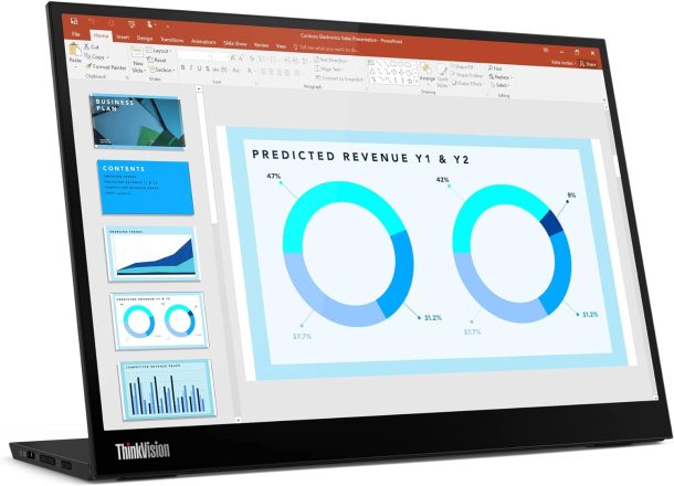 Alternative view of Lenovo 63AAUAT6WL/M14d ThinkVision 14" 16:10 60Hz Full HD Mobile Monitor