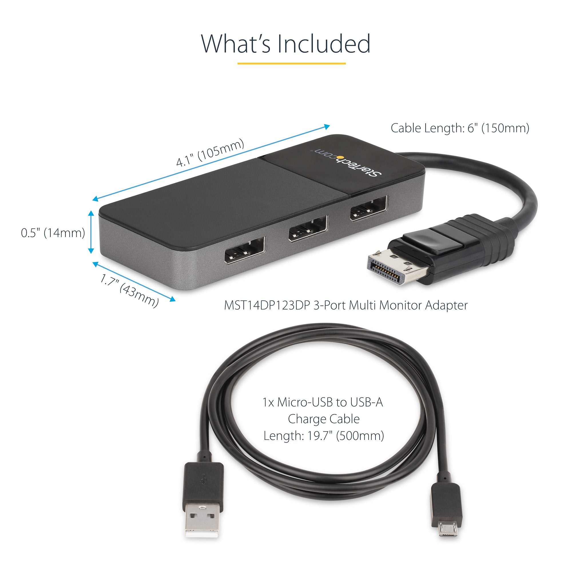 StarTech MST14DP123DP 3-Port DisplayPort 1.4 Splitter, DisplayPort to 3x DP Multi-Monitor Adapter, Triple 4K Computer MST Hub, USB Bus-Powered - Windows Only - Image 7