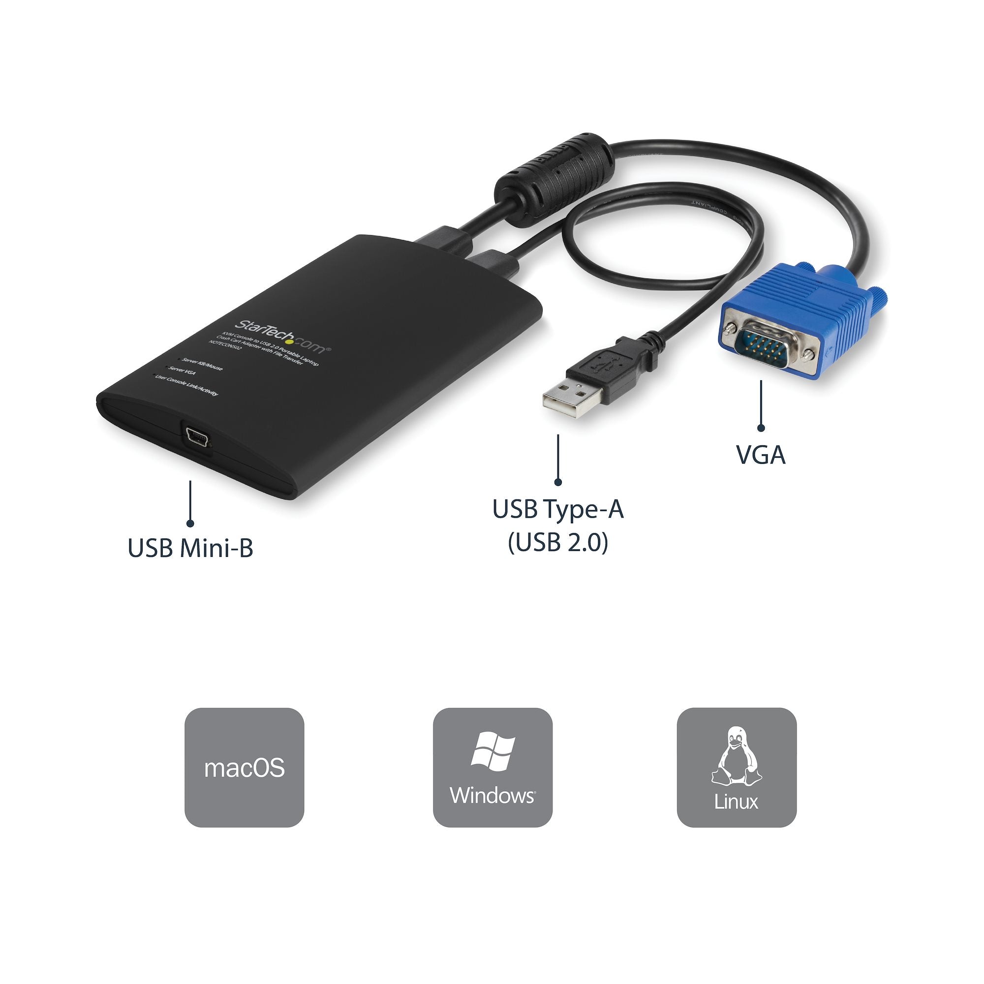 StarTech USB Crash Cart Adapter with File Transfer & Video Capture | NOTECONS02 - Image 3