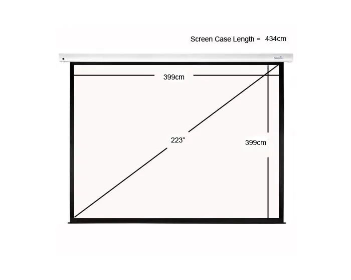 Sapphire Electric 399x399cm Projector Screen 1:1 223 inch SEWS400BS - Image 2