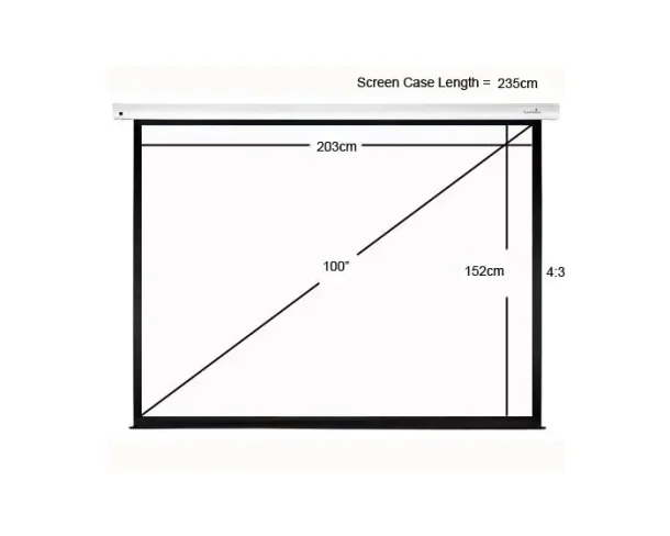 Sapphire Electric 203x152cm Projector Screen 4:3 100 inch SEWS200RBV-ATR