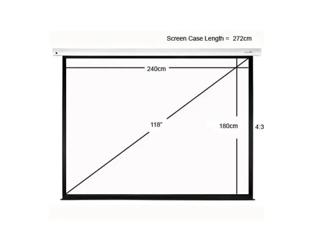 Sapphire Electric 240x180cm Projector Screen 4:3 Diag 118 inch SEWS240RBV-ATR