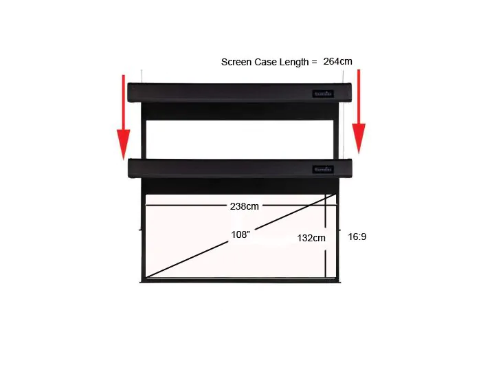 Sapphire Electric Twin Motor 238x132cm Projector Screen 16:9 108 inch SSM240RADWSF - Image 2
