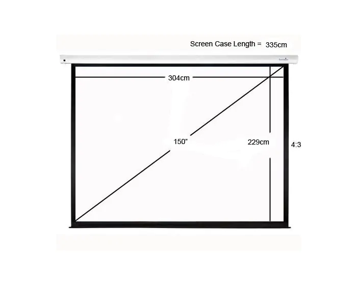 Sapphire Electric Twin Motor 304x229 cm Projector Screen 4:3 150 inch SSM300RADV - Image 2