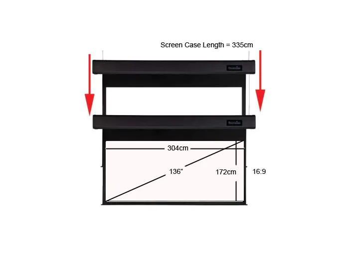 Sapphire Electric Twin Motor 304x172 cm Projector Screen 16:9 136 inch SSM300RADWSF - Image 2
