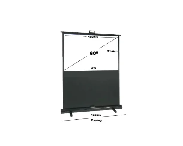 Sapphire Pull Up 122x91.4cm Projector Screen 4:3 60 inch SFL122