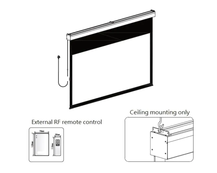 Sapphire Electric 600x449cm Projector Screen 4:3 295 inch SEWS600BV-A - Image 3