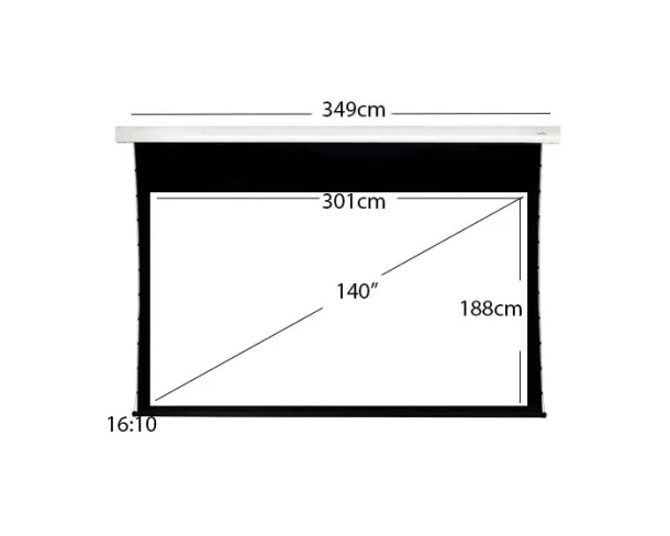 Sapphire Electric Tab Tensioned 301x188.1cm Projector Screen 16:10 128" SETTS300WSF-AW10