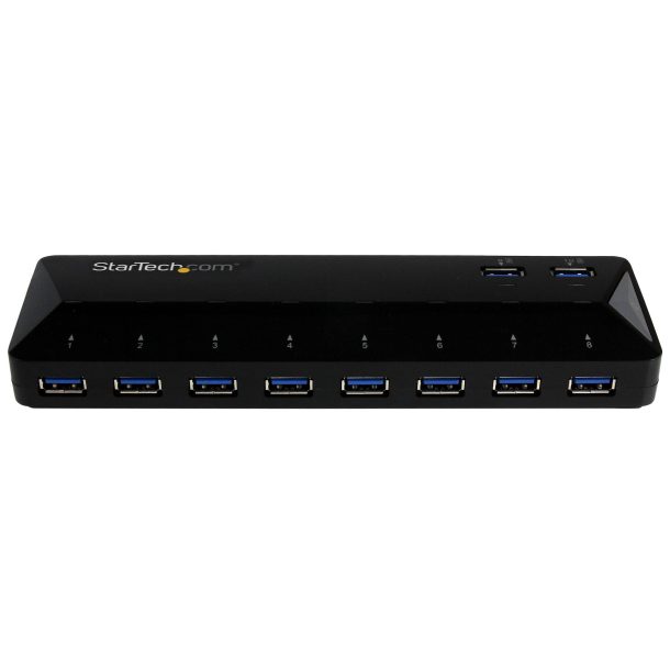 Alternative view of StarTech ST103008U2C 10-Port USB 3.0 Hub with Charge and Sync Ports - 5Gbps - 2 x 1.5A Ports