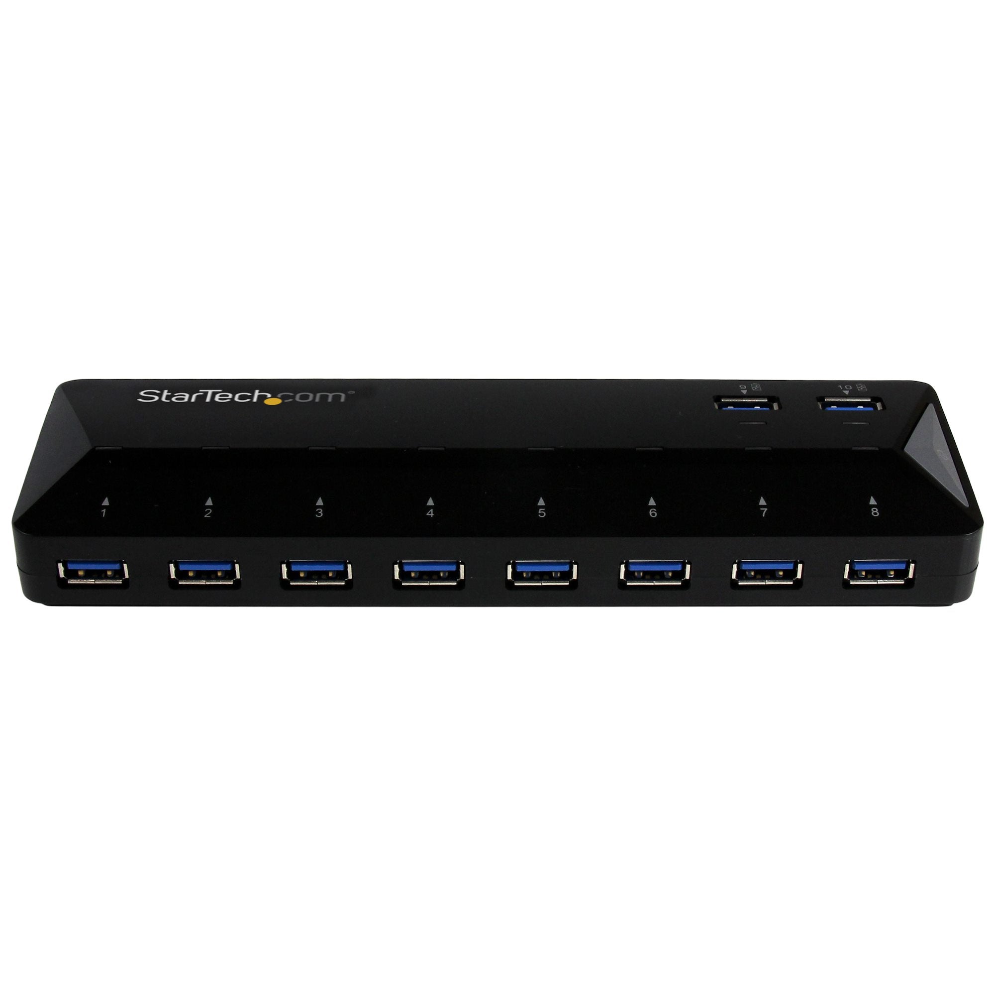 StarTech ST103008U2C 10-Port USB 3.0 Hub with Charge and Sync Ports - 5Gbps - 2 x 1.5A Ports - Image 2