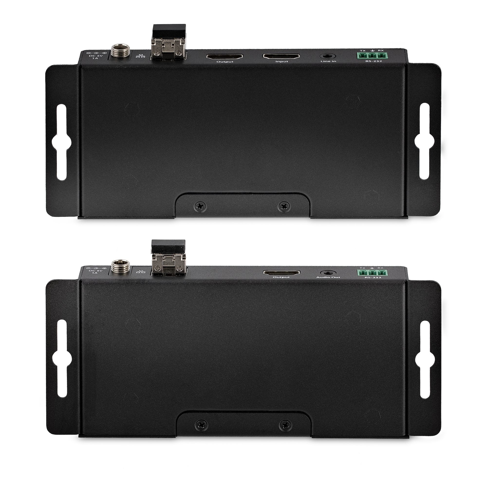 StarTech ST121HD20FXA2 4K HDMI over Fiber Extender Kit, 4K 60Hz up to 3300ft/1km (Single Mode) or 1000ft/300m (Multimode) LC Fiber Optic, HDR, HDCP, 3.5mm Audio/RS232/IR Extender, Transmitter and Receiver Kit - Image 6