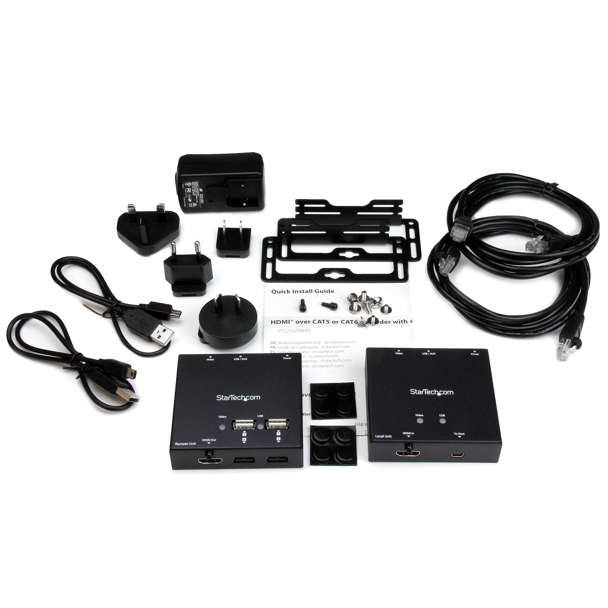 StarTech ST121USBHD HDMI over CAT6 Extender with 4-port USB Hub - 165 ft (50m), 1080p - Image 6