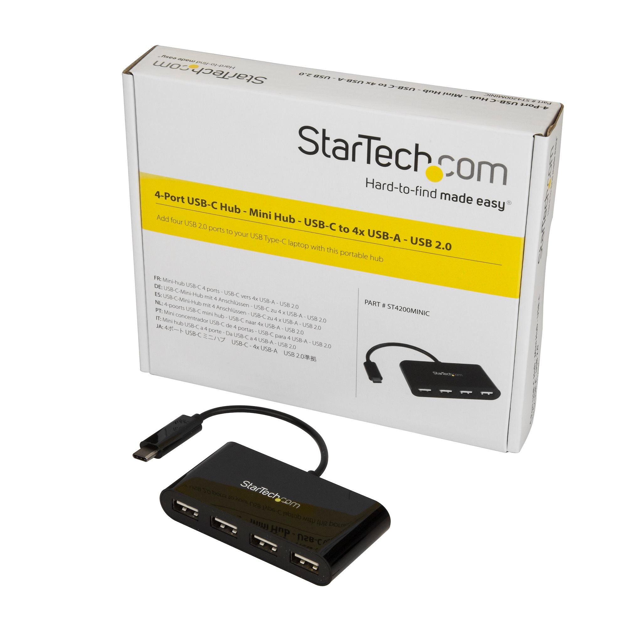 StarTech ST4200MINIC 4-Port USB-C Hub - Mini Hub - USB-C to 4x USB-A - USB 2.0 - Image 5