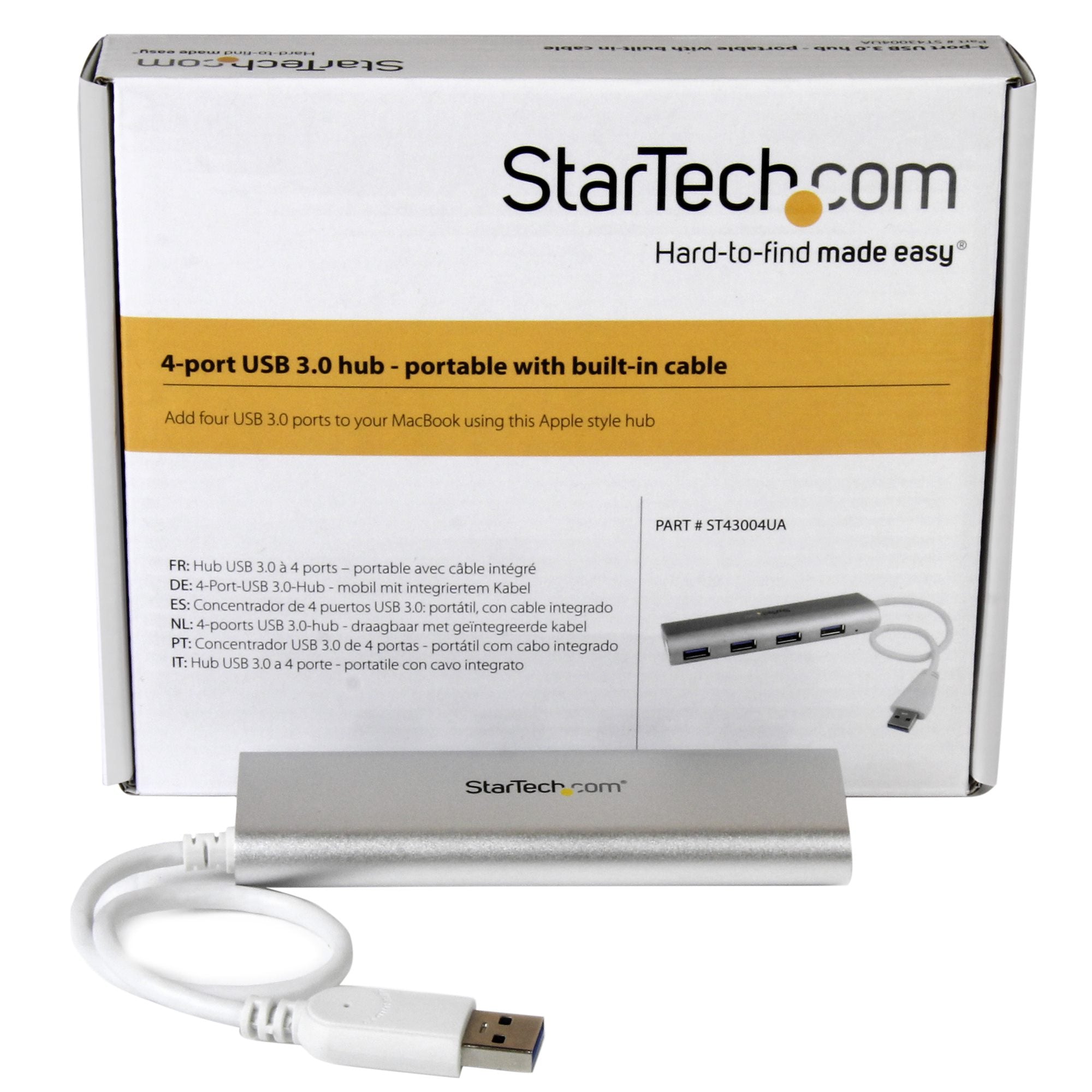 StarTech ST43004UA 4-Port Portable USB 3.0 Hub with Built-in Cable - 5Gbps - Image 5