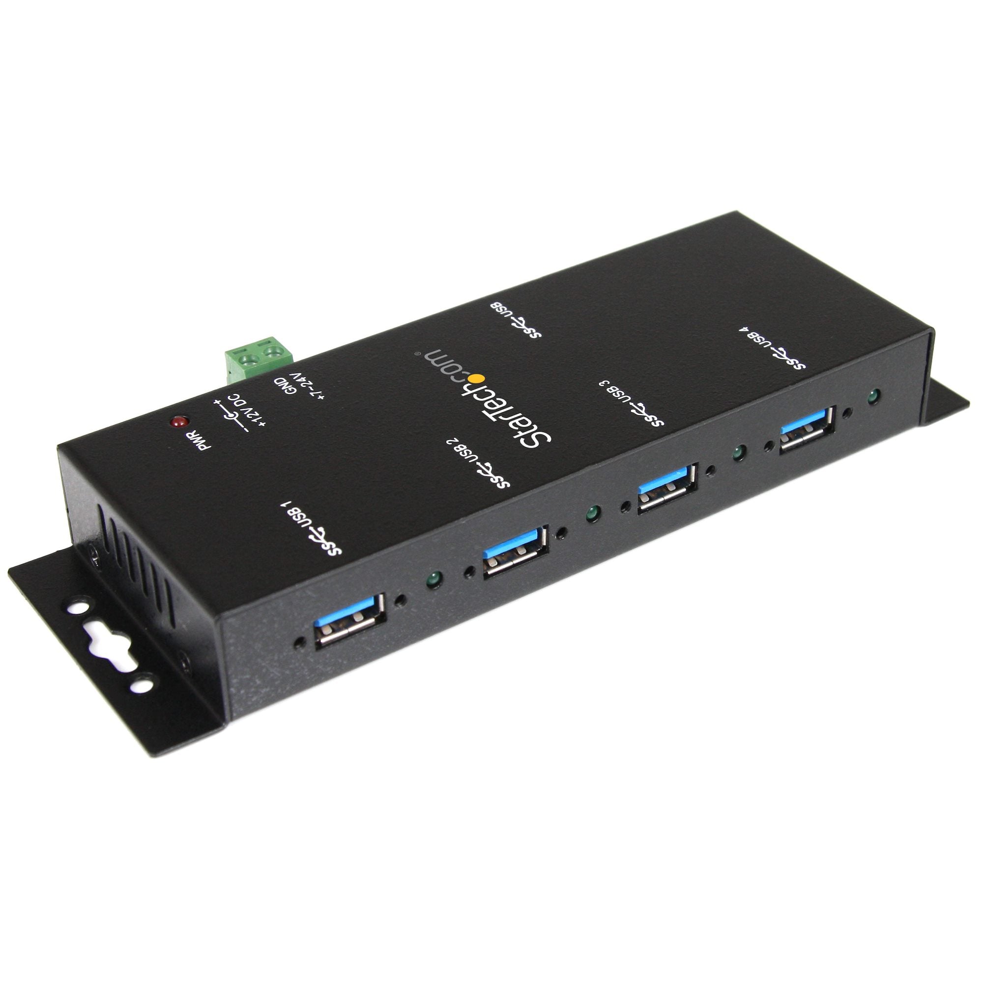 StarTech ST4300USBM 4-Port USB 3.0 Hub - 5Gbps - Metal Industrial USB-A Hub - Wall or Desk Mountable USB Data Hub - TAA Compliant USB Expander Hub - Image 2