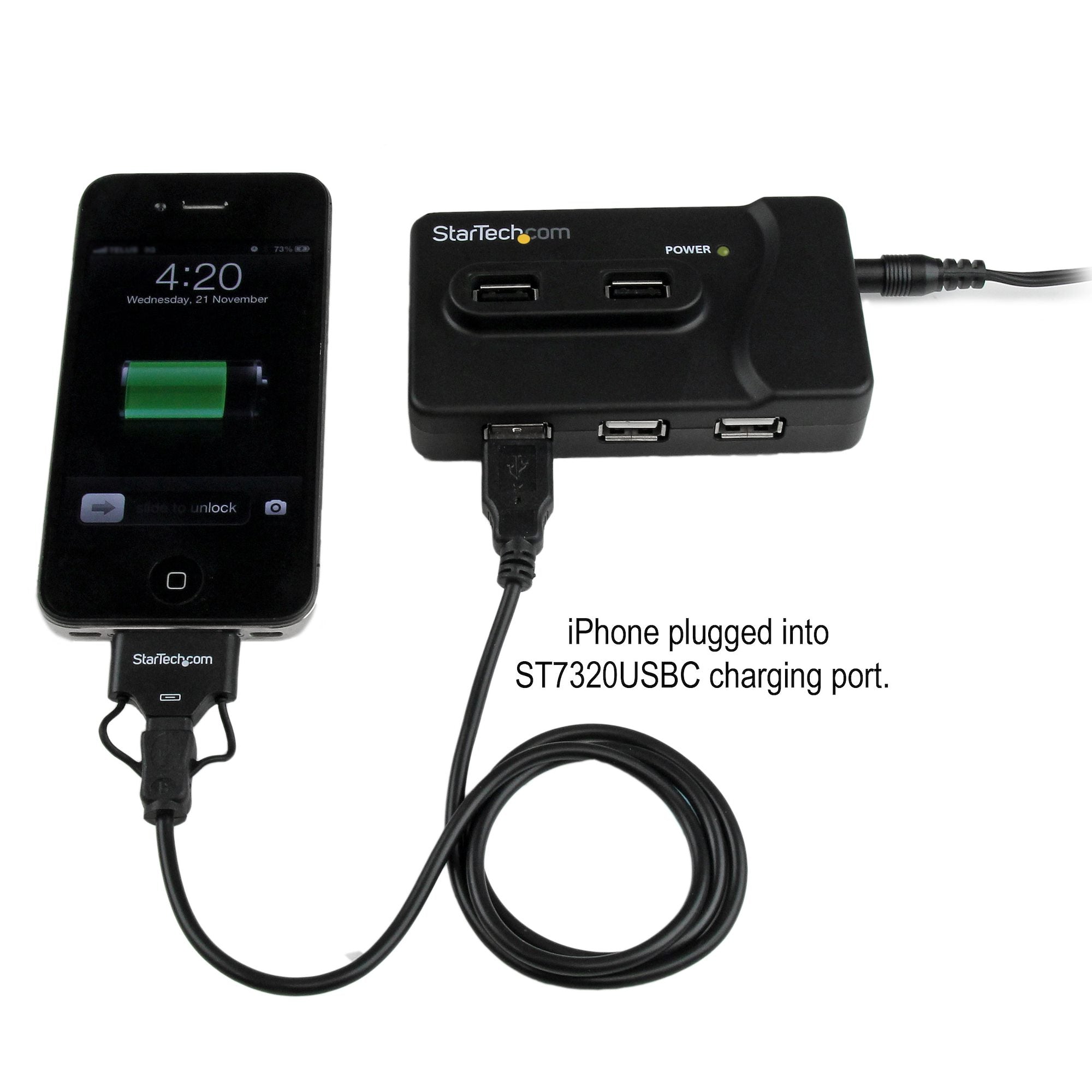 StarTech ST7320USBC 6 Port USB 3.0 / USB 2.0 Combo Hub with 2A Charging Port – 2x USB 3.0 & 4x USB 2.0 - Image 5