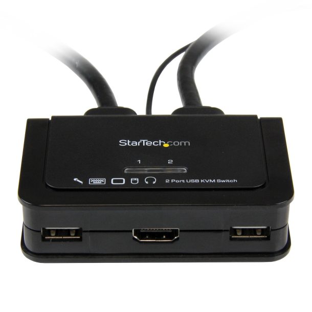 Alternative view of StarTech 2 Port USB HDMI Cable KVM Switch with Audio and Remote Switch, USB Powered | SV211HDUA