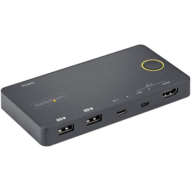Alternative view of StarTech 2 Port Hybrid USB-A + HDMI & USB-C KVM Switch | SV221HUC4K