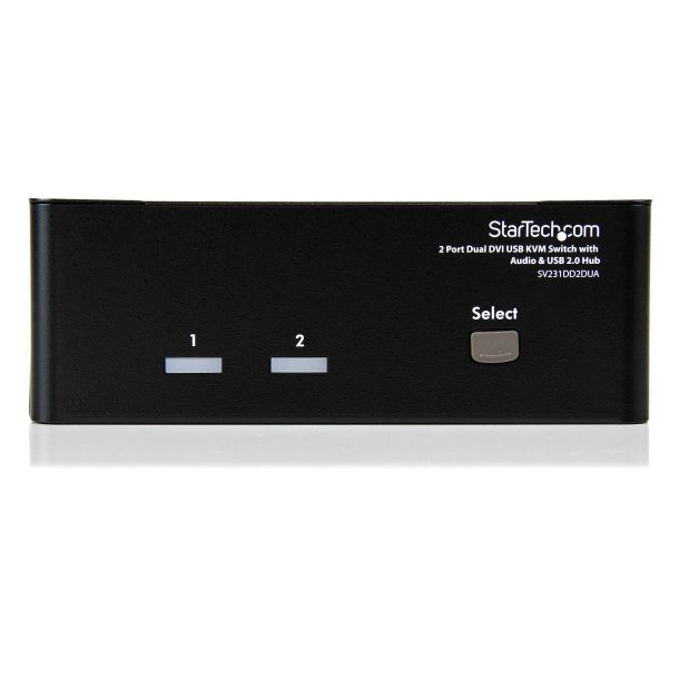 Alternative view of StarTech 2 Port Dual DVI USB KVM Switch with Audio & USB 2.0 Hub | SV231DD2DUA