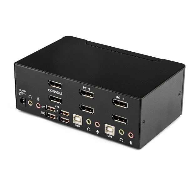 Alternative view of StarTech 2 Port Dual DisplayPort USB KVM Switch with Audio & USB 2.0 Hub | SV231DPDDUA