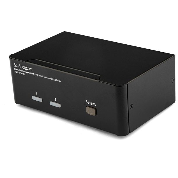 StarTech 2 Port Dual DisplayPort USB KVM Switch with Audio & USB 2.0 Hub | SV231DPDDUA