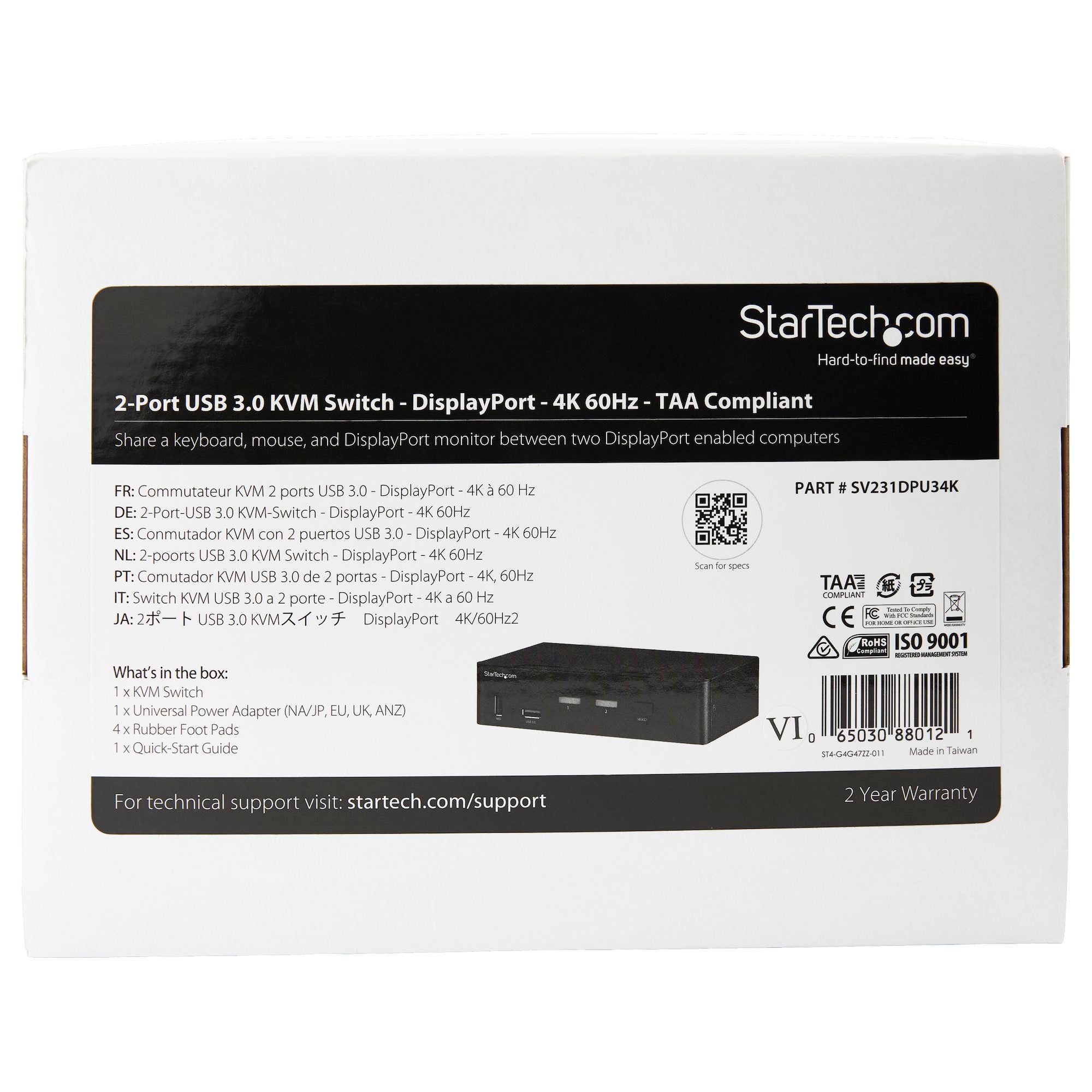 StarTech 2 Port DisplayPort KVM Switch, 4K 60Hz | SV231DPU34K - Image 6