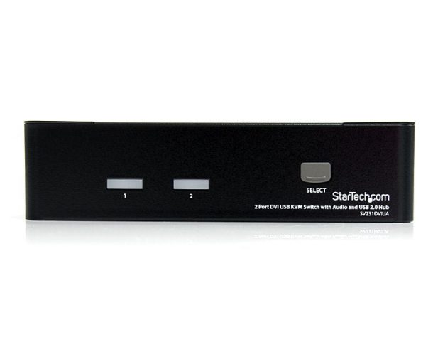 Alternative view of StarTech 2 Port DVI USB KVM Switch with Audio and USB 2.0 Hub | SV231DVIUA
