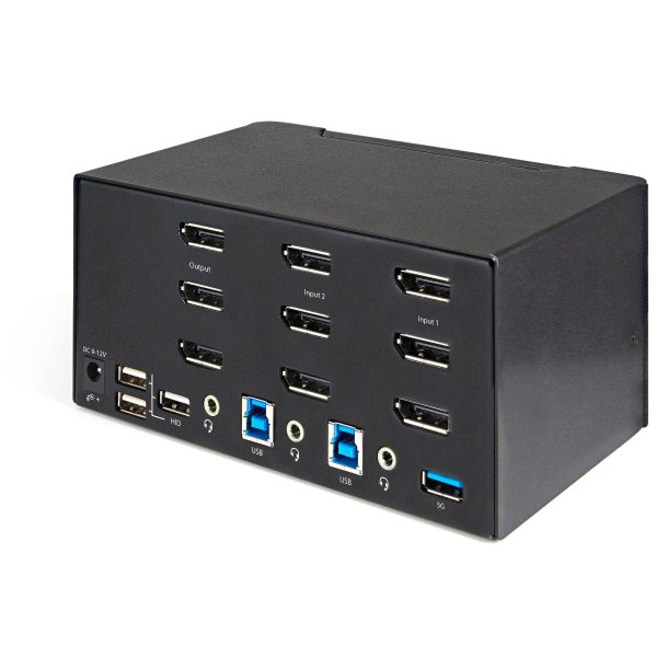 Alternative view of StarTech 2 Port Triple Monitor DisplayPort KVM Switch, 4K 60Hz UHD HDR | SV231TDPU34K
