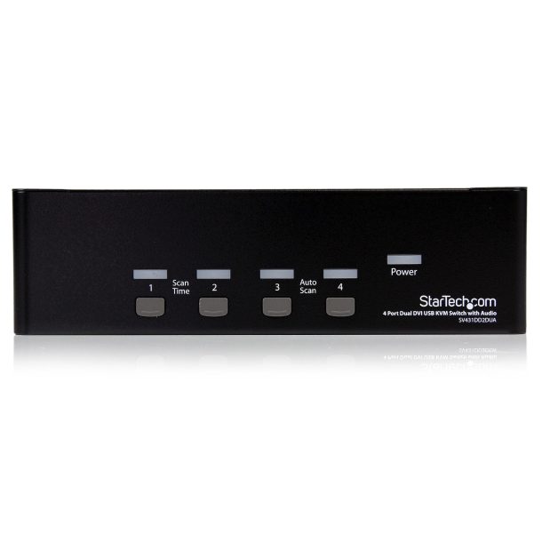 Alternative view of StarTech 4 Port Dual DVI USB KVM Switch with Audio & USB 2.0 Hub | SV431DD2DUA