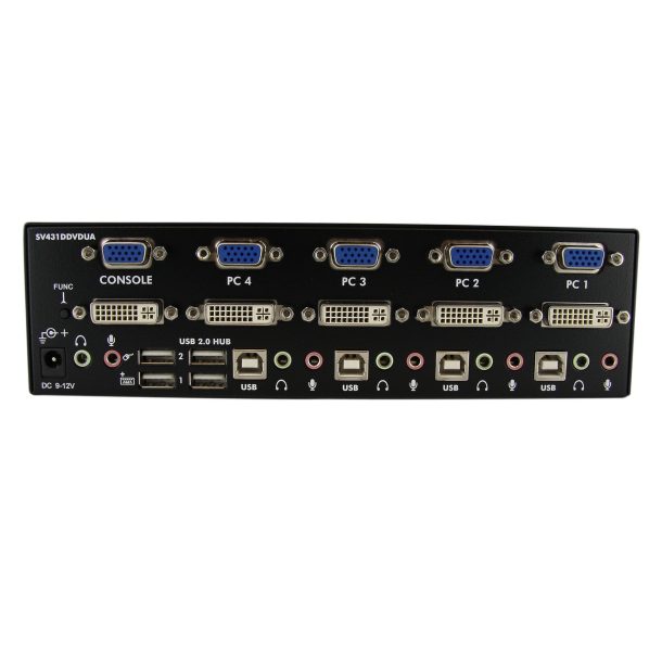Alternative view of StarTech 4 Port DVI VGA Dual Monitor KVM Switch USB with Audio & USB 2.0 Hub | SV431DDVDUA