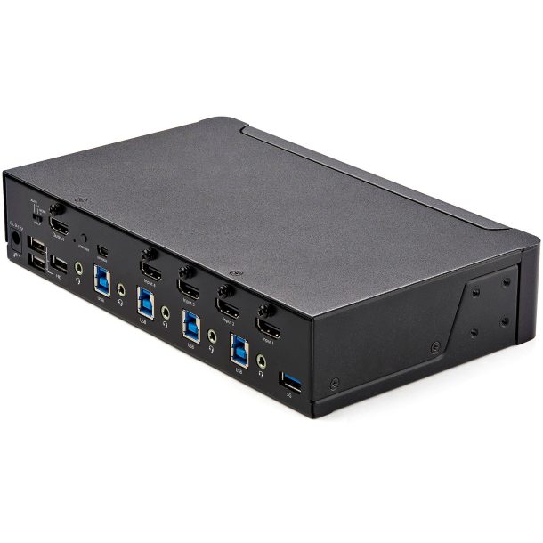 Alternative view of StarTech 4 Port HDMI KVM Switch, Single Monitor 4K 60Hz Ultra HD HDR | SV431HU34K6