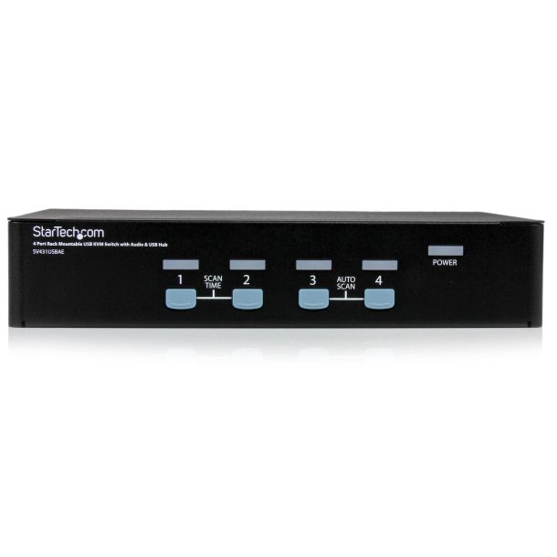 Alternative view of StarTech 4 Port Rack Mountable USB KVM Switch with Audio & USB Hub | SV431USBAEGB