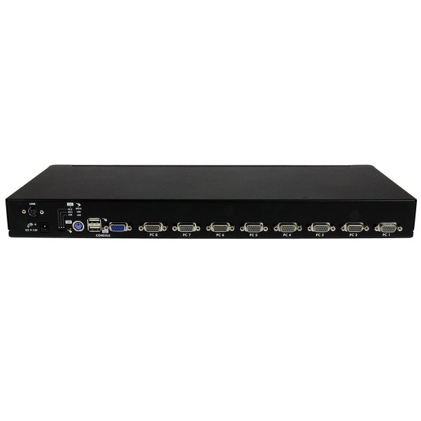 Alternative view of StarTech 8 Port 1U Rackmount USB PS/2 KVM Switch with OSD | SV831DUSBGB
