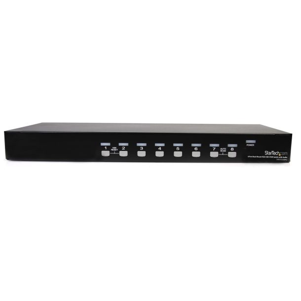 Alternative view of StarTech 8 Port Rackmount USB VGA KVM Switch w/ Audio (Audio Cables Included) | SV831DUSBAU