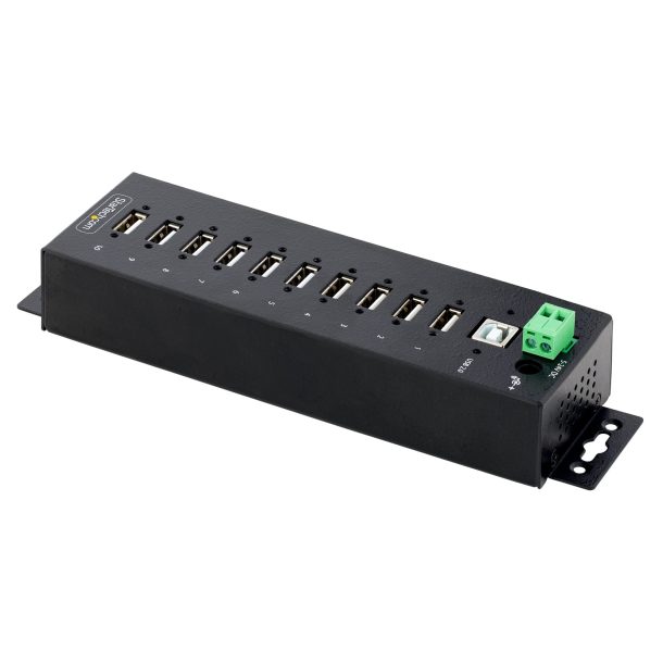 Alternative view of StarTech USB210AIND-USB-A-HUB 10-Port Industrial USB 2.0 Hub, Rugged USB Hub w/ESD Level 4 Protection, DIN/Wall/Desk-Mountable USB-A HUB, USB Port Expander